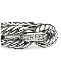 Cable Loop Ring with Diamonds