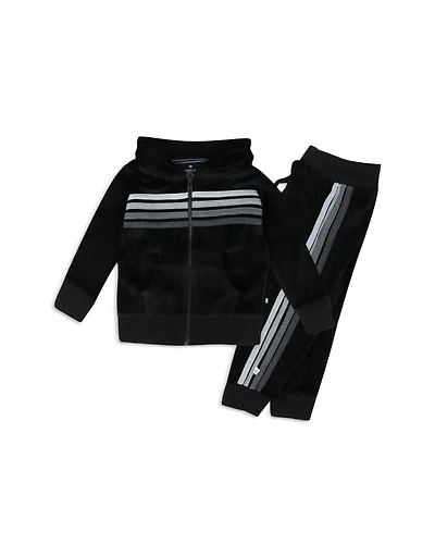 Unisex Cozy Velour Zip Front Hoodie & Sweatpants Set - Baby