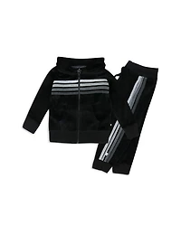 Unisex Cozy Velour Zip Front Hoodie & Sweatpants Set - Baby