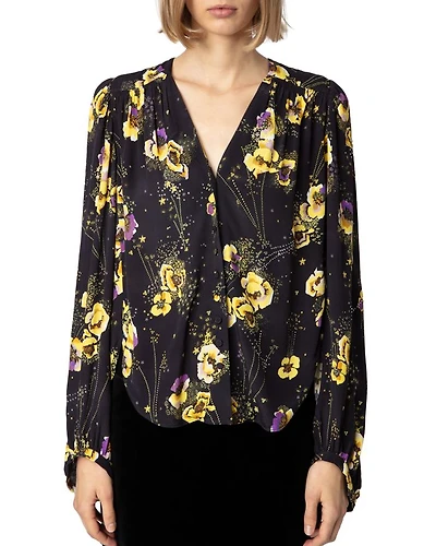 Turin Crepe Yoko Strass Noir Button Up Shirt