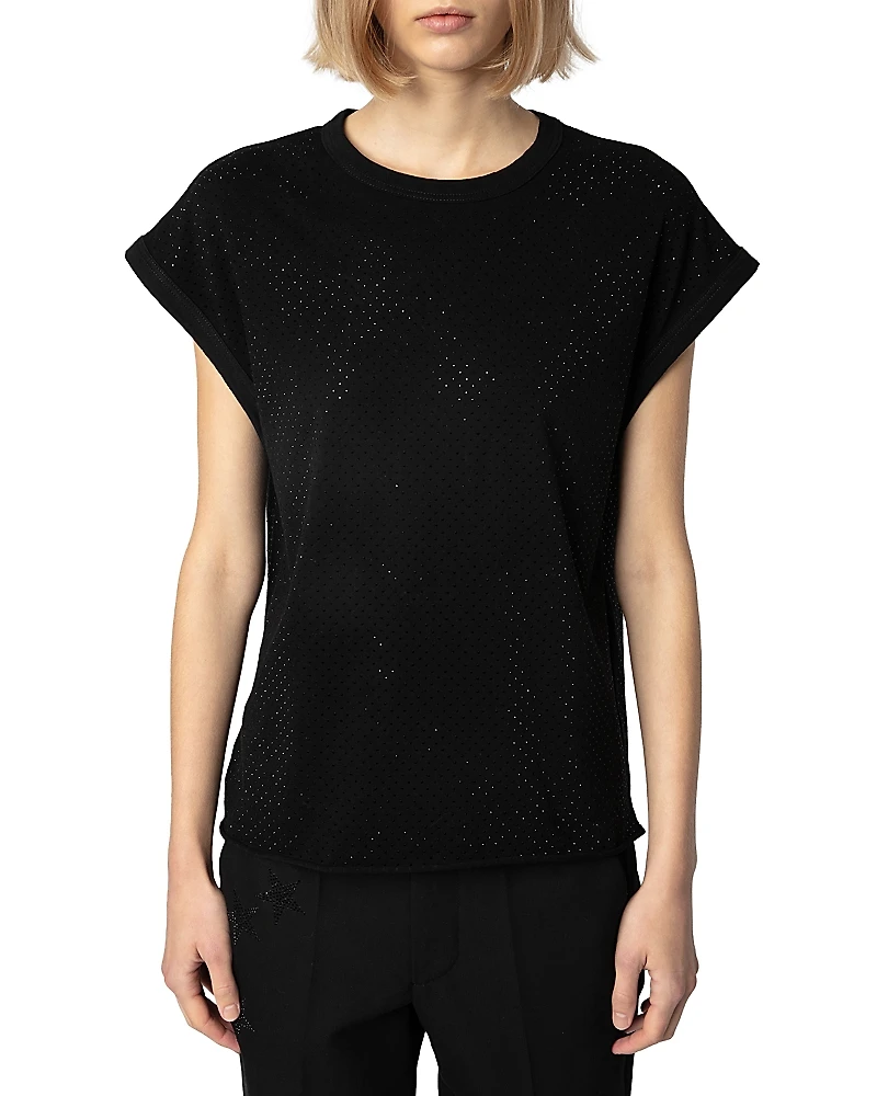 Zadig & Voltaire Cecilia Hc Ao Strass Noir Top