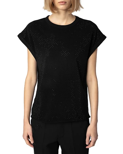 Zadig & Voltaire Cecilia Hc Ao Strass Noir Top