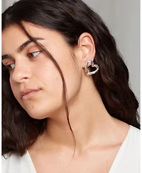 Lulu Heart Earrings in Silver