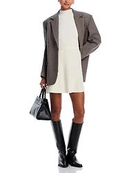 Bouclé Mock Neck Mini Dress