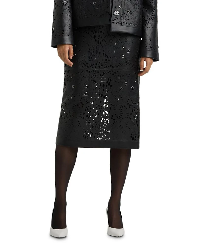 Leather Lace Grommet Skirt