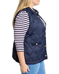 Knit Trim Puffer Vest