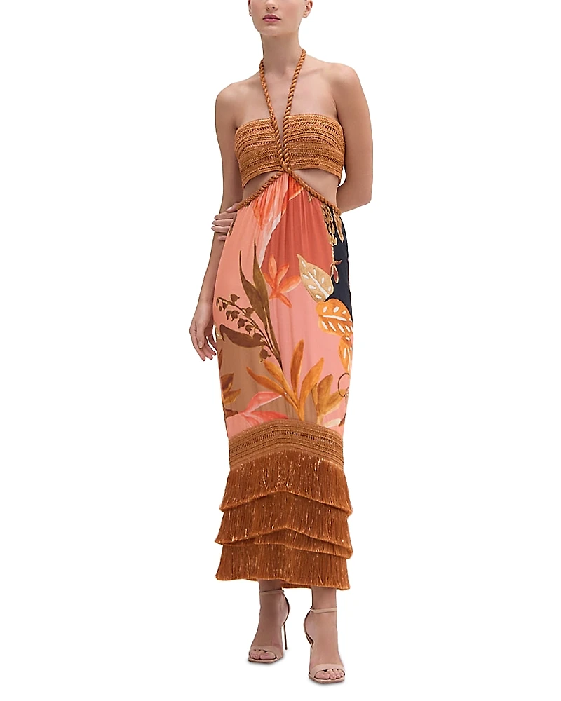 PatBO Bananier Rope Trim Maxi Dress