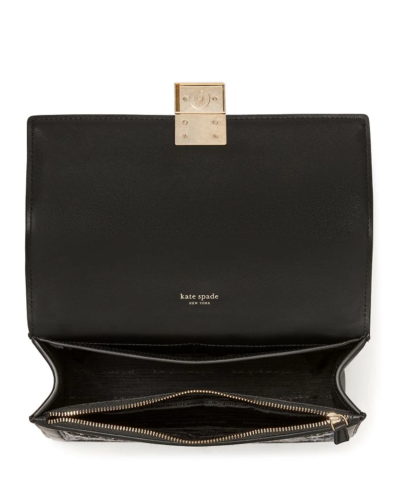 Deco Plaid Tweed Chain Shoulder Bag