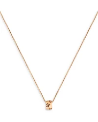 18K Rose Gold Icon Polished Logo Ring Pendant Necklace, 15.7-18"
