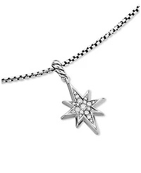 Sterling Silver Cable Collectibles® North Star Pendant Necklace with Diamonds, 17"