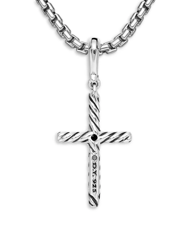 Sterling Silver Amulets Diamond Cross Pendant
