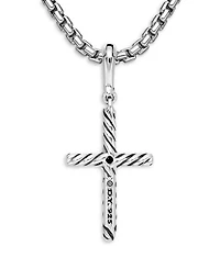 Sterling Silver Amulets Diamond Cross Pendant