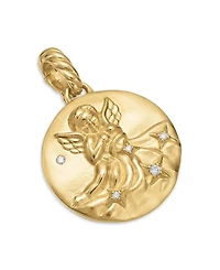 18K Yellow Gold Diamond Zodiac Amulet Pendant