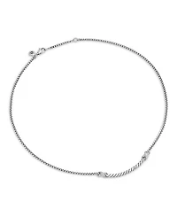 Sterling Silver Petite X Diamond Bar Pendant Necklace, 15"