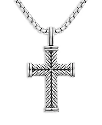 Men's Chevron Cross Pendant in Sterling Silver