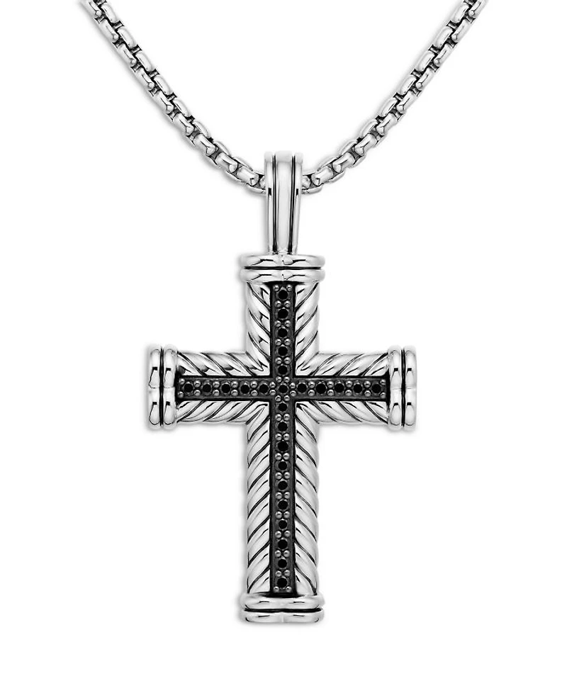 Men's Chevron Cross with Black Diamonds