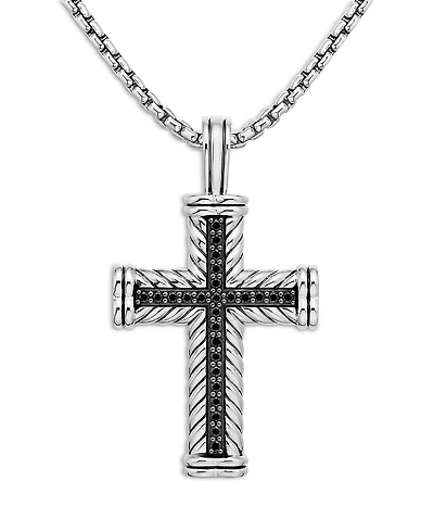 David Yurman Chevron Cross with Black Diamonds