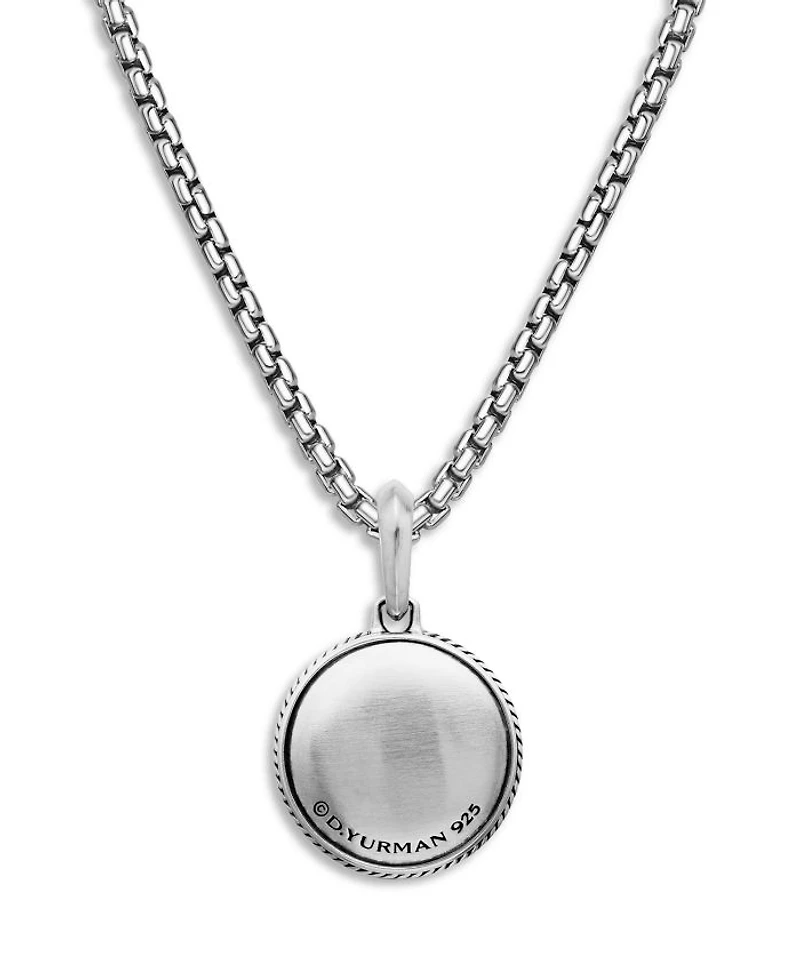 Men's Maritime Compass Amulet with Black Diamond