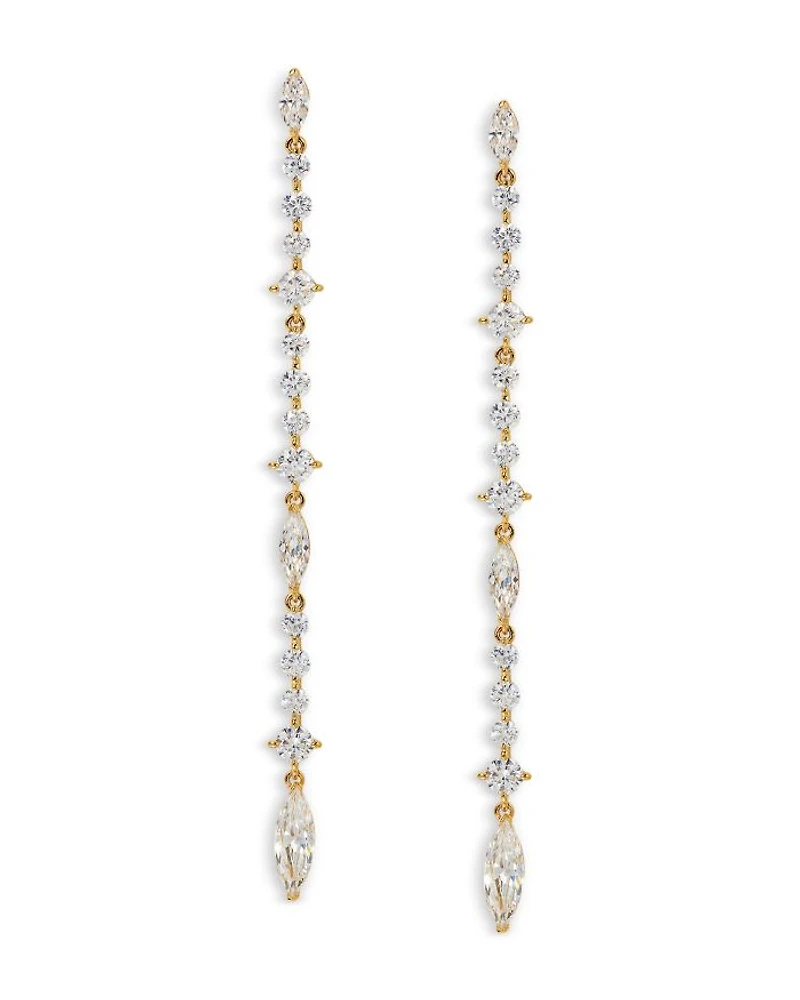Cassi Cubic Zirconia Marquis & Round Linear Drop Earrings