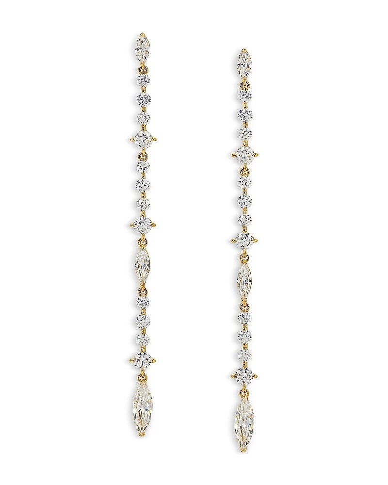 Nadri Cassi Cubic Zirconia Marquis & Round Linear Drop Earrings