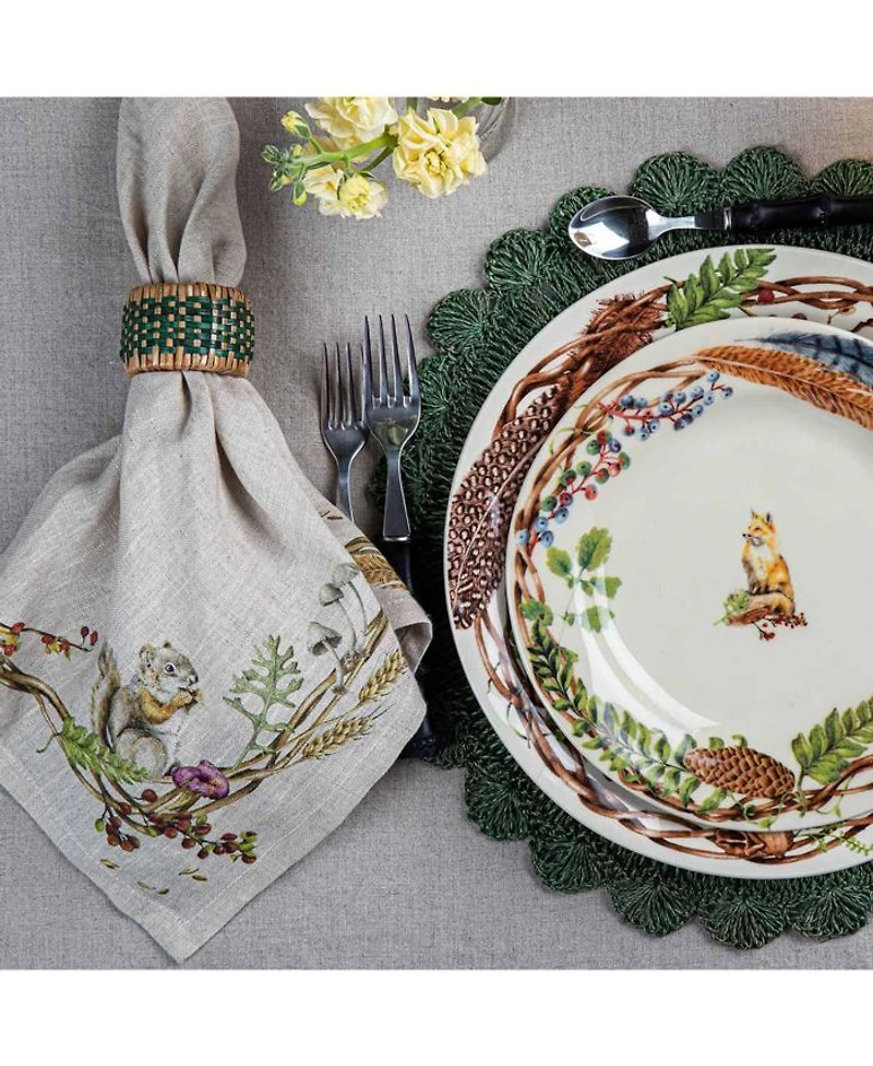 Forest Walk Café Au Lait Napkin with Animals