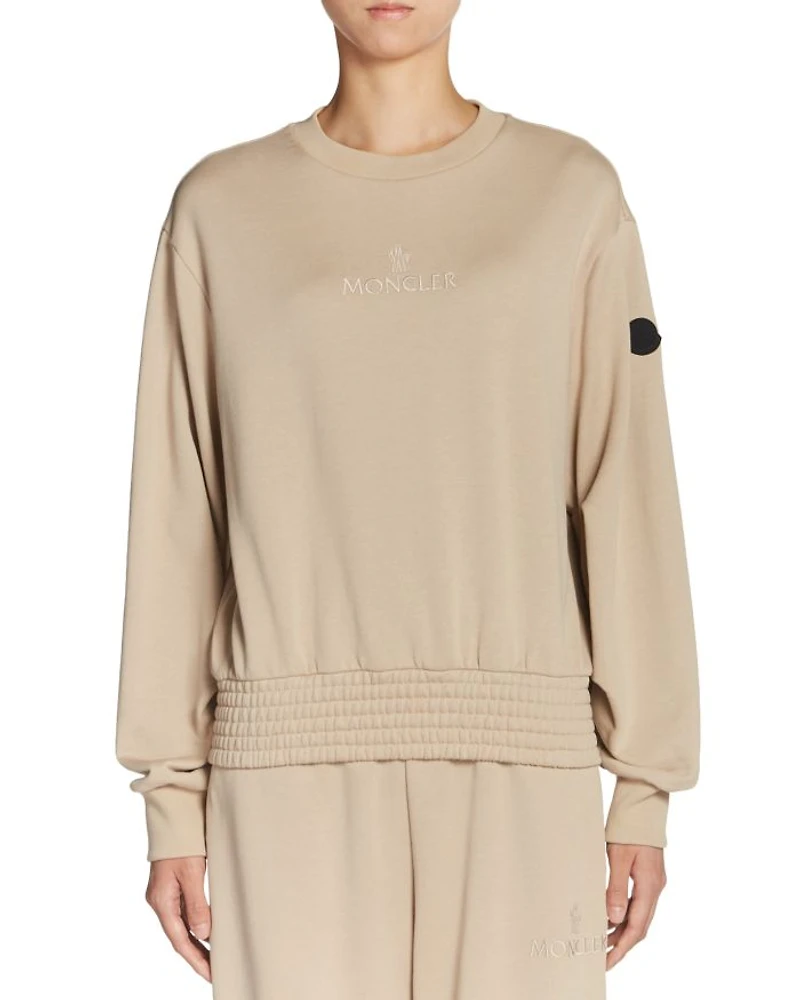 Smocked Hem Sweatshirt