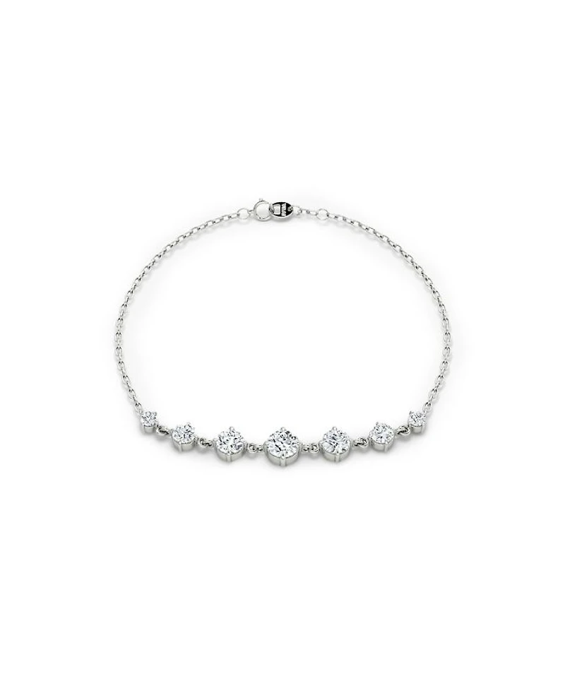 Linked Lab-Grown Diamond Tennis Bracelet in 14K White Gold and Gold, .85ctw Round Brilliant Lab Grown Diamonds