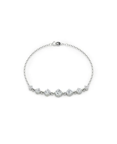 Linked Lab-Grown Diamond Tennis Bracelet in 14K White Gold and Gold, .85ctw Round Brilliant Lab Grown Diamonds