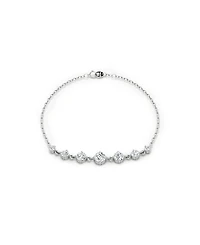Linked Lab-Grown Diamond Tennis Bracelet in 14K White Gold and Gold, .85ctw Round Brilliant Lab Grown Diamonds