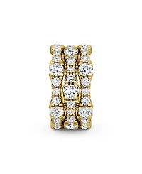 3 Row Pavé Ring 14K Yellow Gold, 4.65tw Round Brilliant Lab Grown Diamonds