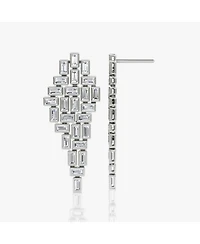 Baguette Cascade Earrings 14K White Gold, 12.5ctw Lab Grown Diamonds