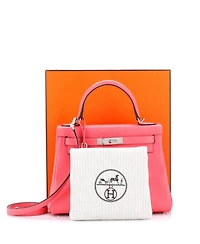 Kelly 28 Handbag Pink Evercolor with Palladium Hardware