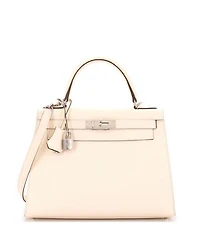 Kelly 28 Handbag Verso Epsom with Palladium Hardware