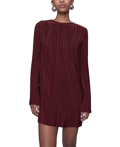 Iris Pleated Long Sleeve Mini Dress