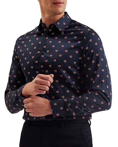 Ted Baker Mikceal Slim Fit Long Sleeve Floral Shirt