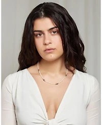 Olivia Lapiz & Pearl Necklace