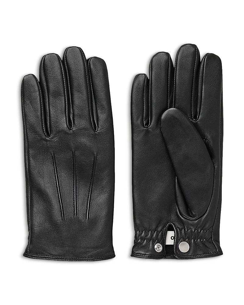 Sandro Leather Fleece Lined Gloves