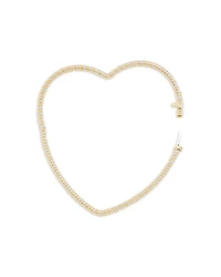 9K White & Yellow Gold Jonc Coeur Torsade Ridged Heart Bangle Bracelet