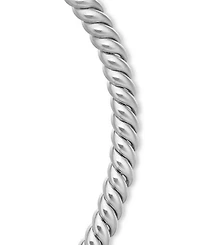 Sterling Silver Sculpted Cable Collar Necklace, 14.5-16"