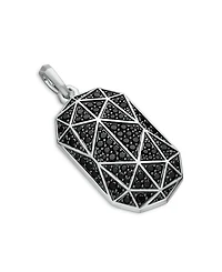 Men's Torqued Faceted Amulet in Sterling Silver with Diamonds