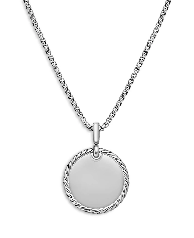 Sterling Silver Elements® Diamond Pavé Disc Pendant