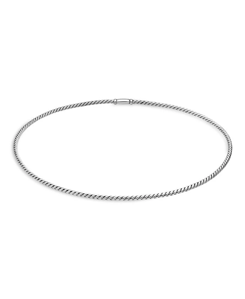 Sterling Silver Sculpted Cable Necklace, 15.5"