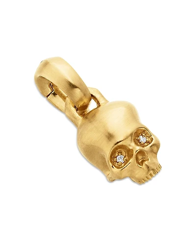 David Yurman 18K Yellow Gold Extra Small Skull Charm with Diamonds