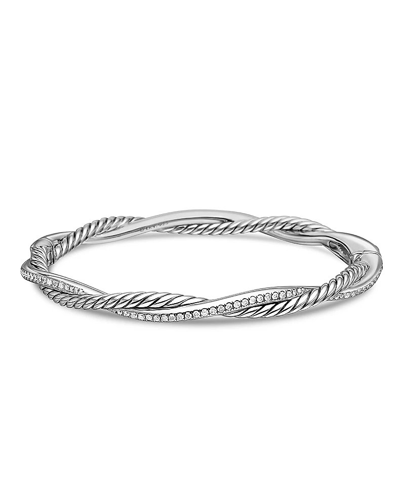 David Yurman Sterling Silver Petite Infinity Bracelet with Diamonds
