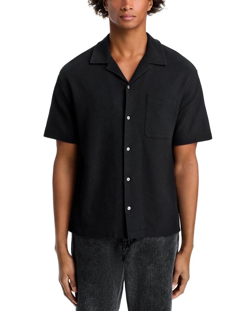 Men's Jacquard Short Sleeve Camp Shirt