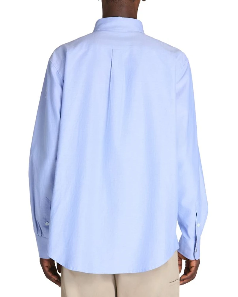 Cotton Embroidered Logo Button Down Shirt