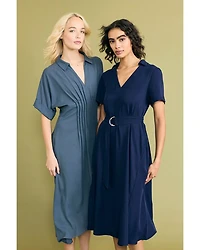 Pintucked Shirt Dress