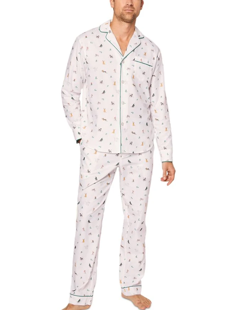 Jingle Paws Brushed Cotton Twill Printed Pajama Set