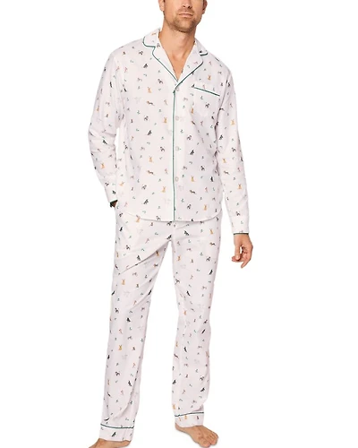 Jingle Paws Brushed Cotton Twill Printed Pajama Set