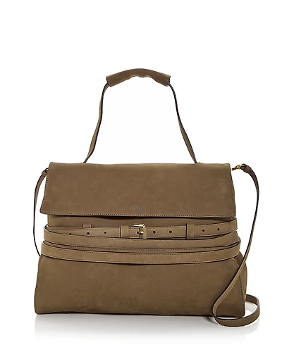 Moschino Tie Me Suede Shoulder Bag